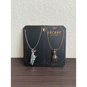Arcane Vi & Jinx Fishbones Gauntlet Best Friend Necklace Set